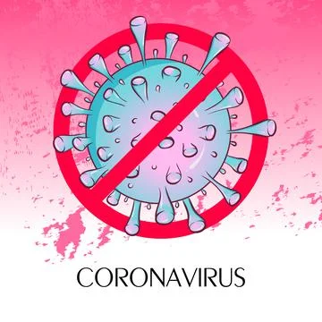 Sign caution coronavirus Stock Illustration