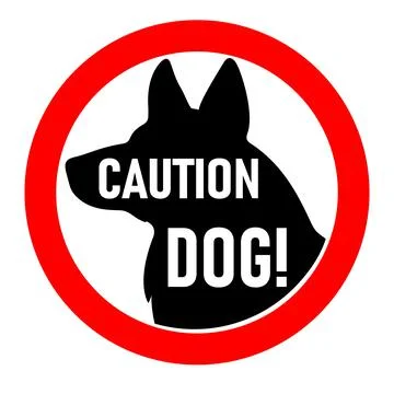 Sign Caution dog! Stock Illustration