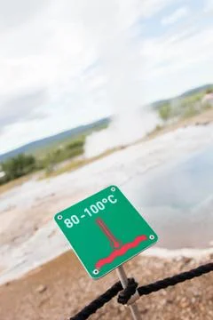 Sign, caution hot! Stock Photos