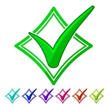 Sign check mark cartoon vector graphic Stock Illustration