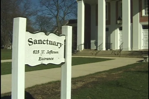 Sign for Church Sanctuary Stock Footage 298317