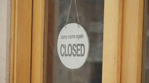 A sign that clearly indicates the shop is currently not open for business Stock Footage 346113864