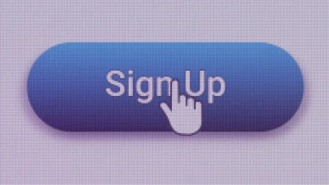 Sign Up Click Extreme Close Up Front View Stockbeeldmateriaal 145420477