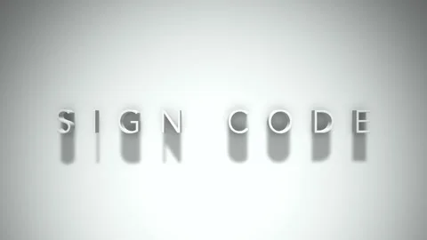 Sign code 3D title animation with shadows on a white background 動画素材 297516310