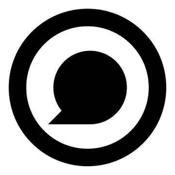 Sign commentary black icon in circle vector illustration Ilustración de archivo