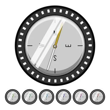 Sign compass cartoon vector graphic Stock Illustration