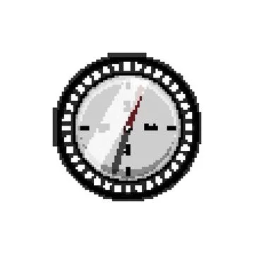 Sign compass pixel art vector illustration Stock Illustration