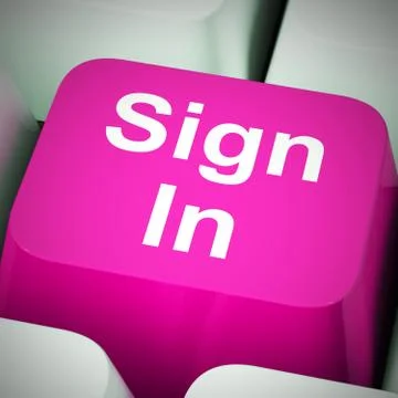 Sign In Computer Key In Blue Showing Website Login Stock Illustration