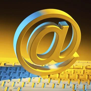 The @ sign on computer keyboard, Studio Stock Illustration