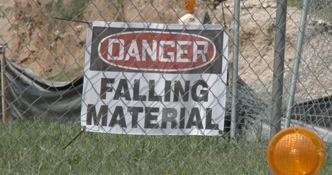 Sign at Construction Site - DANGER FALLI... | Stock Video | Pond5