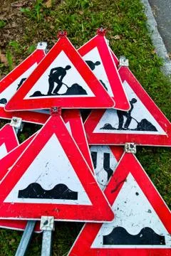 Sign a construction site Stock-Fotos