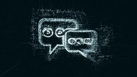 Sign Conversation logo, a design consisting of a code of numbers and a symbol Stock Footage 87308017