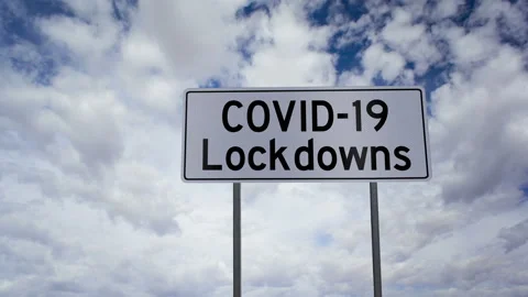 Sign COVID 19 Lockdowns Timelapse Clouds Stock Footage 162598938