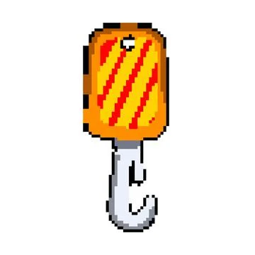 Sign crane hook pixel art vector illustration Ilustração Stock