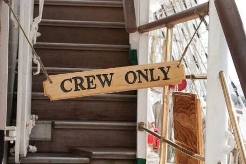 Sign of crew only Stock Photos