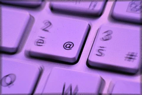 At-sign - Cross-processed Foto stock