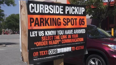 Sign: "Curbside Pickup" Stock Footage 134547640
