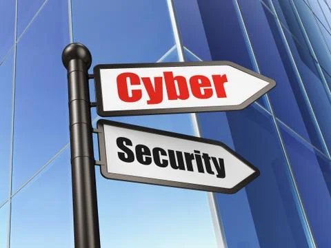 Sign Cyber Security on Building background Stock Illustration