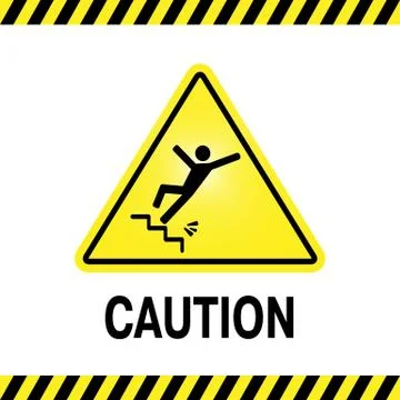 Sign of danger of falling because of ice on the stairs Stock Illustration