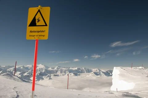 Sign: Danger of falling Foto stock
