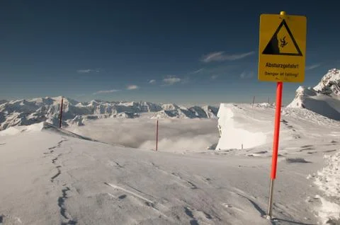 Sign: Danger of falling Foto stock