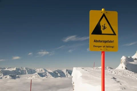Sign: Danger of falling Foto stock