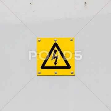 Sign of danger high voltage symbol Stock Photos