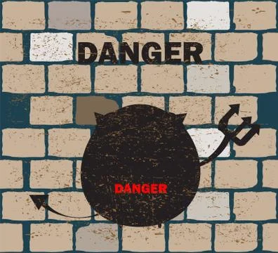 Sign danger .retro. vector Stock Illustration