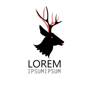 Sign deer head Stock Illustration