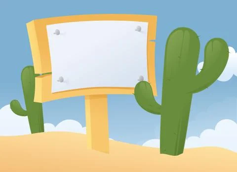 Sign in the desert Stock Illustration