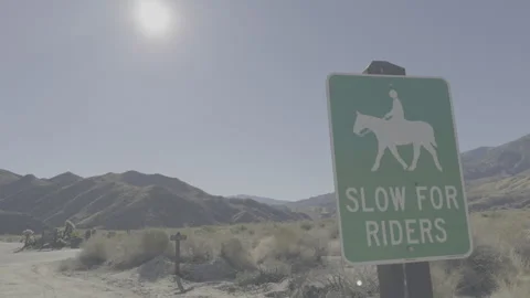 Sign in desert - log c Stock Footage 262481525