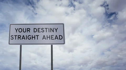 Sign Destiny Ahead Clouds Timelapse Stock Footage 36148668
