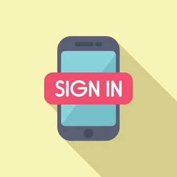 Sign in device register icon flat vector. Modern smartphone Stock Illustration