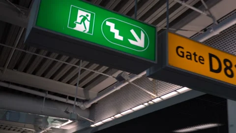 Sign with direction to all gates Видео 91142132