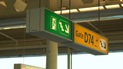 Sign with direction to all gates Stock Footage 91142512
