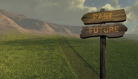 Sign direction past - future Stock Illustration
