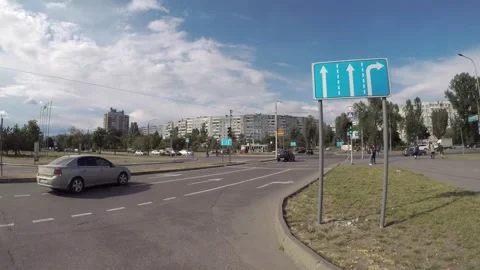 Sign direction traffic near the intersection Stock Footage 131092119