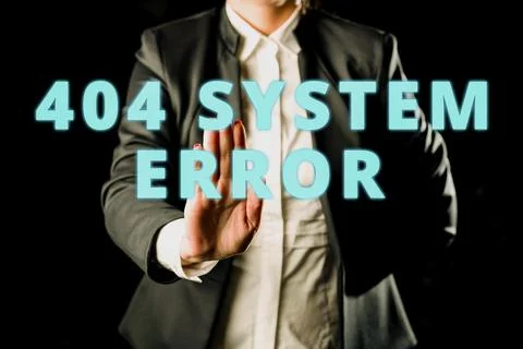 Sign displaying 404 System Errormessage appears when website is down and cant be 写真素材