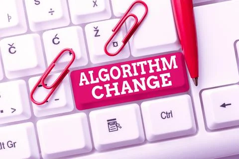 Sign displaying Algorithm Change. Concept meaning change in procedure designed Stock Photos