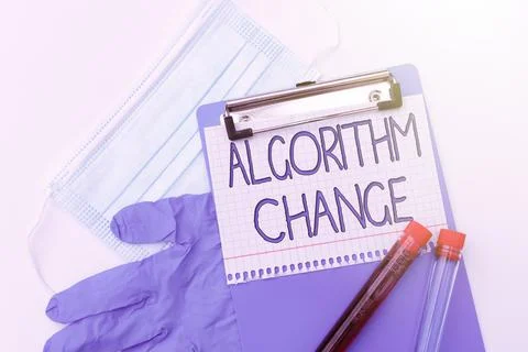 Sign displaying Algorithm Change. Concept meaning change in procedure designed 写真素材
