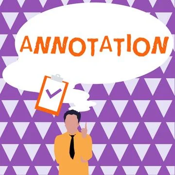 Sign displaying Annotation. Internet Concept note added by way of comment or Stock Illustration