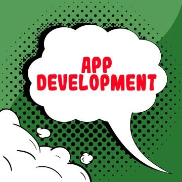 Sign displaying App Development. Business approach Development services for Stock Illustration