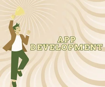 Sign displaying App Development. Word Written on Development services for Ilustración de archivo