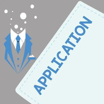 Sign displaying Application. Business concept an order for something formal and Illustrazione stock