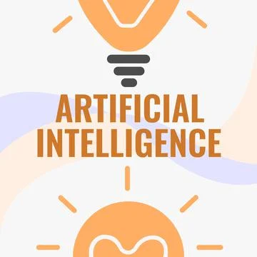 Sign displaying Artificial Intelligence. Word for programmed to think like human イラスト素材