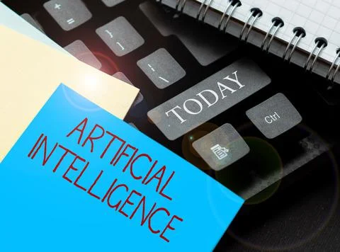 Sign displaying Artificial Intelligence. Word Written on programmed to think Foto stock