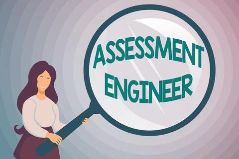 Sign displaying Assessment Engineer. Internet Concept gives solutions to the 스톡 일러스트