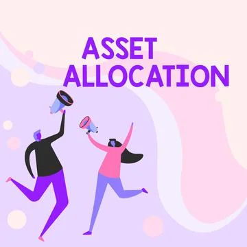 Sign displaying Asset Allocation. Concept meaning proportion and implementation Stock Illustration