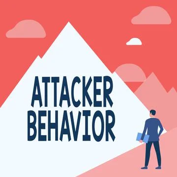 Sign displaying Attacker Behavior. Concept meaning analyze and predict the Stock Illustration