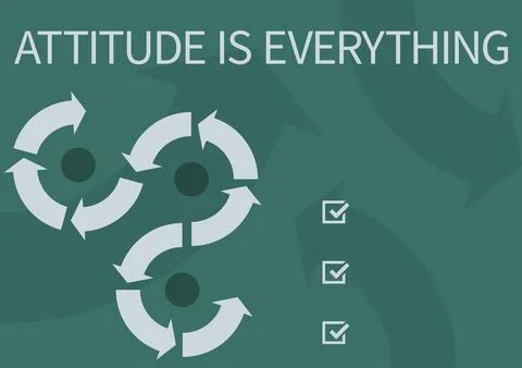 Sign displaying Attitude Is Everything. Internet Concept Positive Outlook is the Stock Illustration